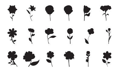 modern flat flowers vector. modern flat flowesr icon set. flat flowers vector icon