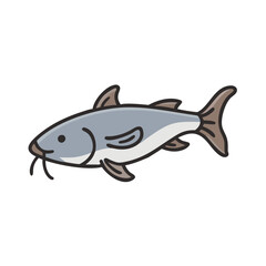 Cartoon Catfish Illustration: Simple, Cute, and Playful Design