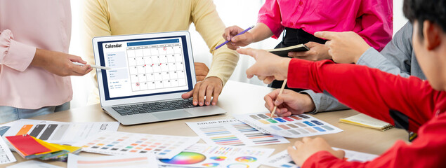 Calendar on computer software application for brisk schedule planning for personal organizer and...
