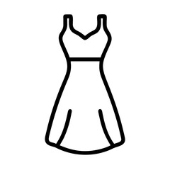 Sleeveless Dress with Flared Skirt Icon Design