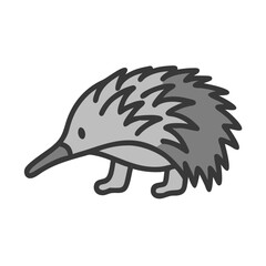 Cute Echidna Cartoon Illustration on Black Background