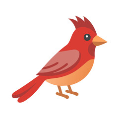 Red Cardinal Bird Illustration on Black Background Vector