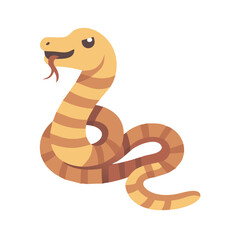 Fototapeta premium Cute Cartoon Snake Illustration on a Black Background