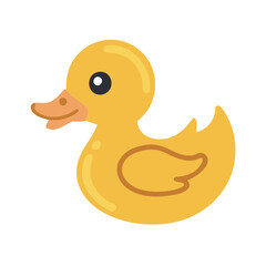 Cute Yellow Rubber Duck on a Black Background