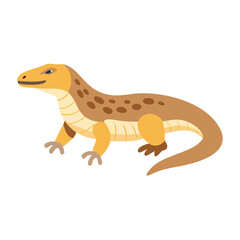 Naklejka premium Cartoon Komodo Dragon Illustration in Earthy Yellow Tones