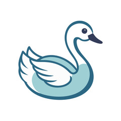 Stylized cartoon swan with black background vector illustration