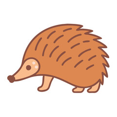 Cute Cartoon Hedgehog Illustration on Black Background