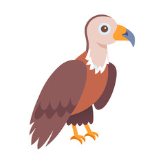 Cartoon Vulture Illustration Isolated on Black Background