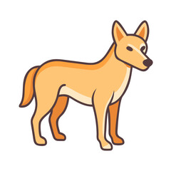 Cartoon Dingo Illustration, Isolated on Black Background Image
