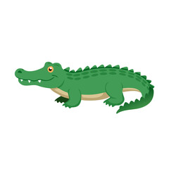Cartoon Crocodile Alligator Character Illustration on Black Background