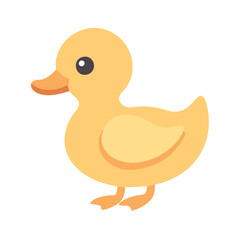 Cute Yellow Duckling Illustration on a Black Background