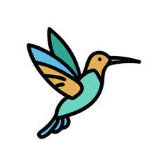 Colorful Hummingbird Logo Design, Modern, Simple, and Elegant