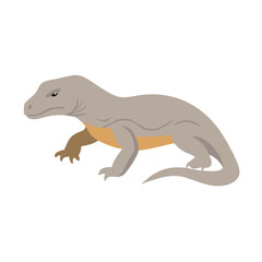 Komodo Dragon Lizard Illustration on Black Background