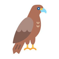 Minimalist Flat Illustration of a Brown Eagle Design