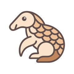 Cute Pangolin Cartoon Illustration on Black Background