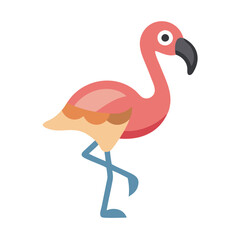 Pink Flamingo on Black Background Illustration