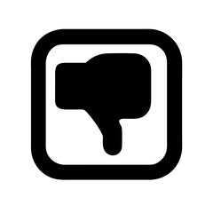 Naklejka premium Square Icon with Thumbs Down Symbol Icon Design