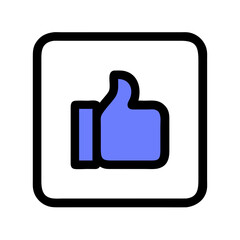 Obraz premium Square Icon with Thumbs Up Symbol Icon Design