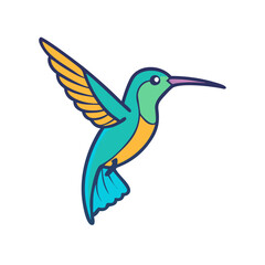 Obraz premium Vibrant Vector Hummingbird Illustration on Black Background