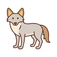 Cartoon Coyote Illustration: North American Wildlife Animal Design