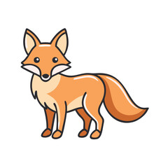 Cartoon Fox Illustration on Black Background, simple and modern