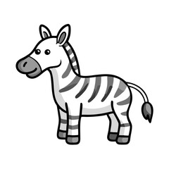 Cartoon Zebra Illustration with Black and White Stripes