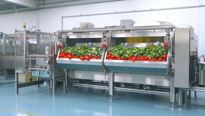 Food processing facility with produce sorting equipment