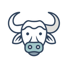 Stylized Bull Head with Horns Graphic Illustration