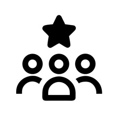 Star Rating Above Group of People Icon Design