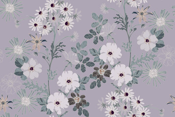 Colorful Flower seamless pattern for fabric, wrapping paper and prints
