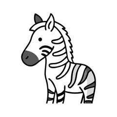Minimalist Zebra Illustration: Cartoon Style Animal Design