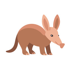 Cartoon Aardvark Vector Illustration on Isolated Black Background