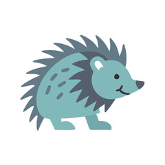 Cute cartoon hedgehog illustration on black background for kids