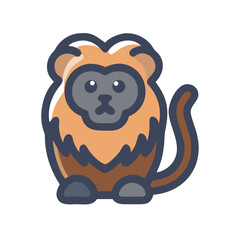 Cute Golden Lion Tamarin Cartoon Vector Graphic Illustration