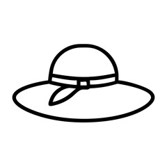 Sun Hat with Circular Brim Icon Design
