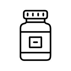 Supplement Bottle with Label Details Icon Design

