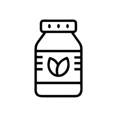 Supplement Bottle with Label Details Icon Design

