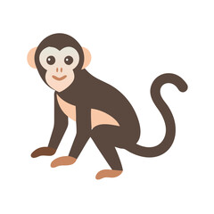 Cartoon monkey illustration with a simple, cute design