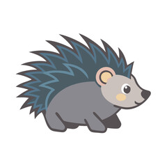 Cute Cartoon Hedgehog Character Illustration on Black Background