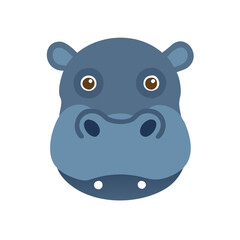 Hippopotamus face vector design on a black background