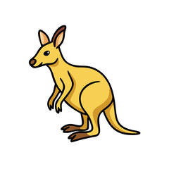 Cartoon Kangaroo on Black Background, Animal, Mammal