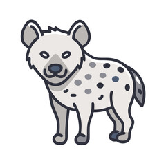 Naklejka premium Cartoon Hyena Illustration, Animal Mascot, Wildlife Graphic, Black Background