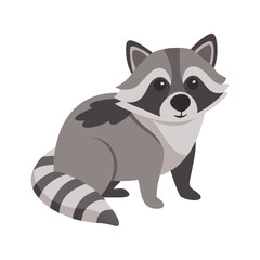 Cartoon raccoon vector illustration on a black background