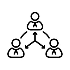 Team Members in Connected Circle Icon Design