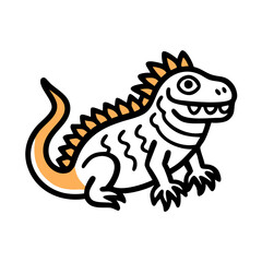 Orange Dragon Tail on Black Background, Illustration Design
