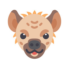 Cartoon Hyena Face Illustration on Black Background Design