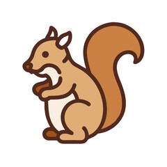 Cute cartoon squirrel illustration with bushy tail design