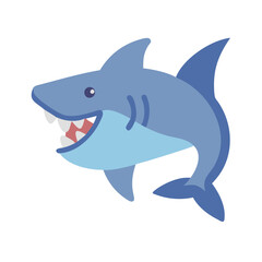 Fototapeta premium Cartoon Shark Image with a Wide Open Mouth