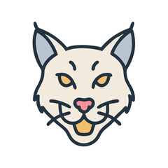 Cartoon Style Lynx Head Vector Graphic Illustration