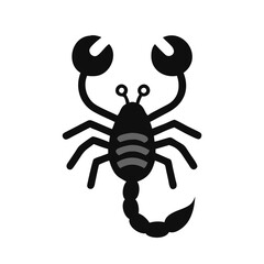 Simple Black Scorpion Silhouette on Black Background Illustration